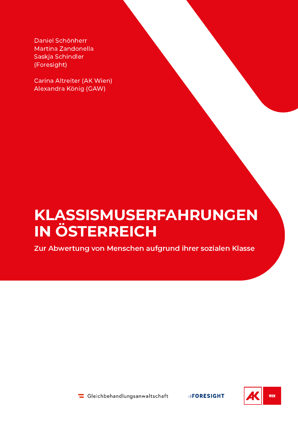 Cover der Studie "Klassismuserfahrungen in Österreich. Zur Abwertung von Menschen aufgrund ihrer sozialen Klasse". 