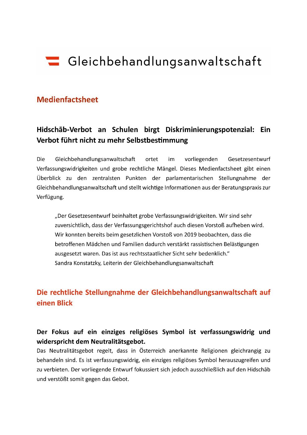 Medienfactsheet Hidschab-Verbot an Schulen Coverbild